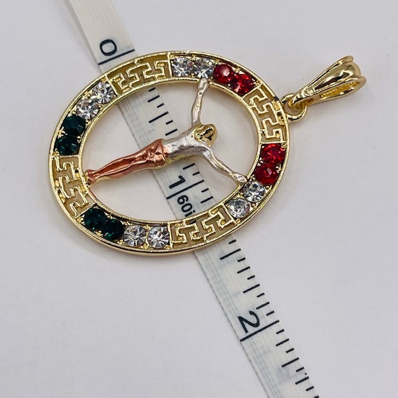 Mens 18K Gold Plated Huge Crucifix Cross Chain Jesus Piece  Crucifix With Colored Zirconia Italian Gold Plated Necklace 18k